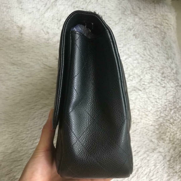 *SOLD*Chanel Classic Jumbo Single Flap Black Caviar Bag - Picture 12 of 16